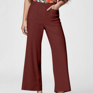High Waist Slimming Casual Women's Cropped Wide-leg Pants