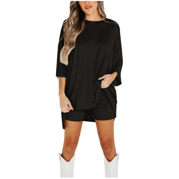 Loose Fit T-Shirt and Tight Shorts Set - Image 5
