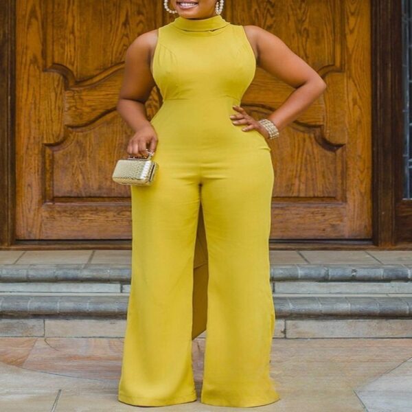 Fashionable Knitted Sleeveless Slim Fit Women's Jumpsuit - Image 3