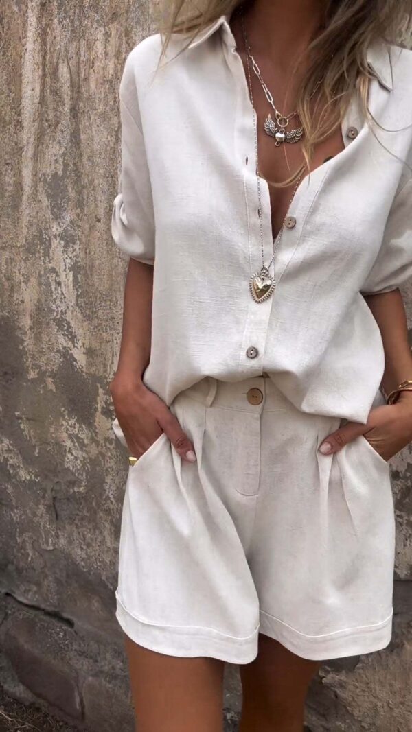 Women's Matching Shirt and Shorts Suit - Image 3