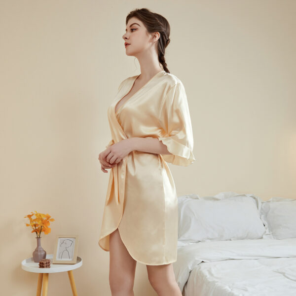 Ruffle Sleeve Cool Short Nightgown Bathrobe Home Wear - Image 3