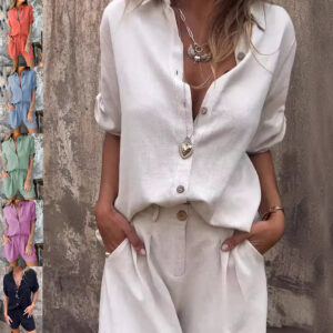 Women's Matching Shirt and Shorts Suit