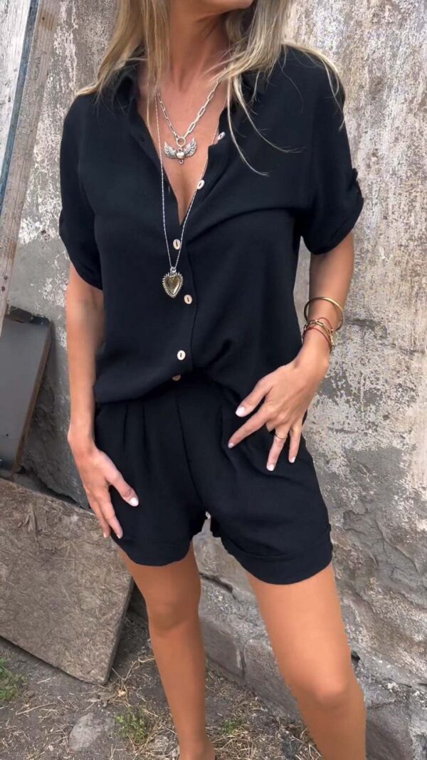 Women's Matching Shirt and Shorts Suit - Image 2