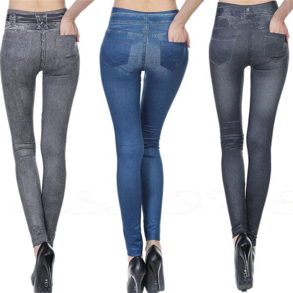 High Waisted Jeggings - Denim Leggings - Image 5
