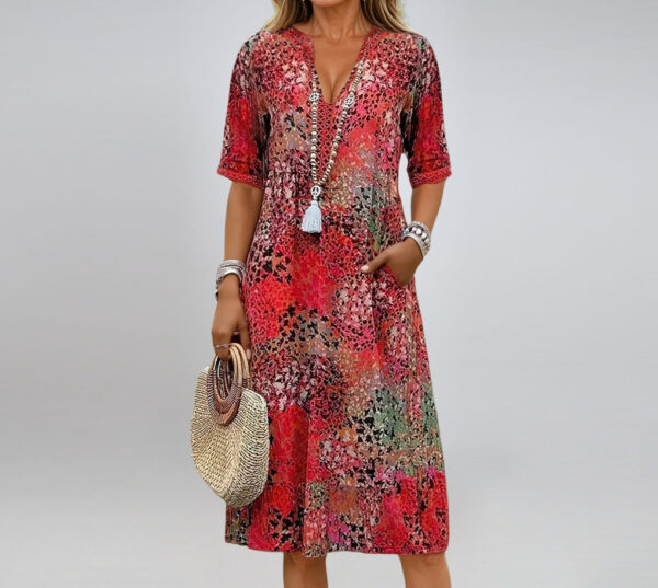 Casual Holiday Dress with Pockets for Women - Image 4